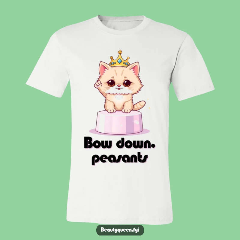 Funny Cat Crown T-Shirt - Royal Feline Pose Tee - Hilarious Cat Lover Gift