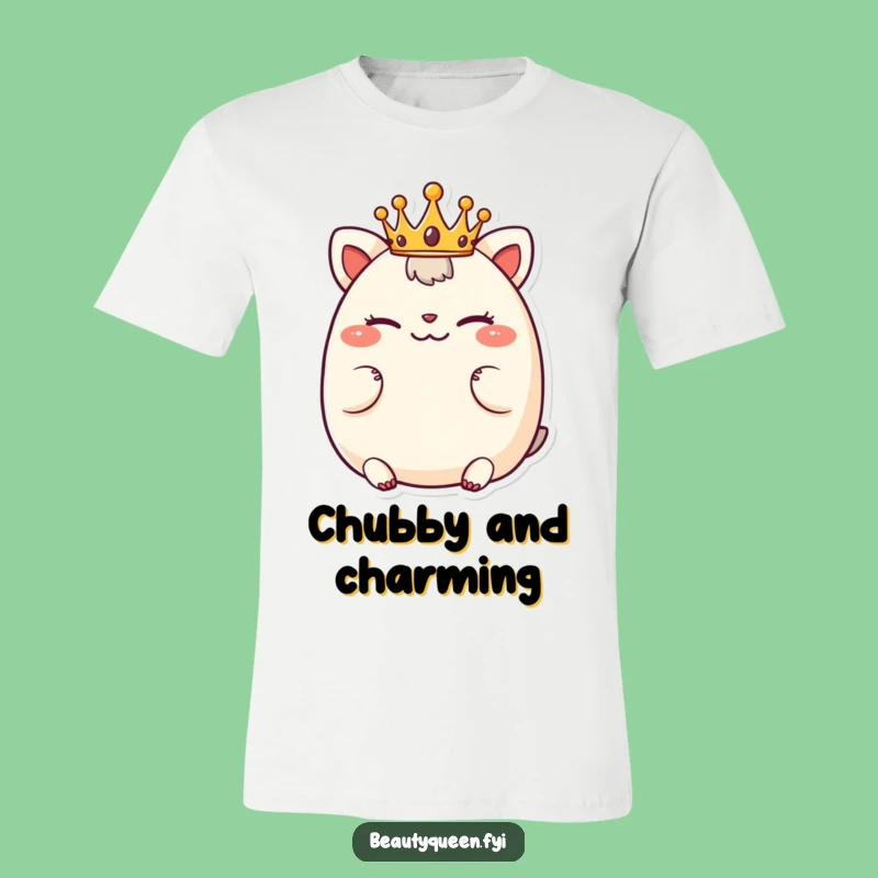 Funny Playful Chubby Animal T-Shirt - Tiny Crown Wink Gift