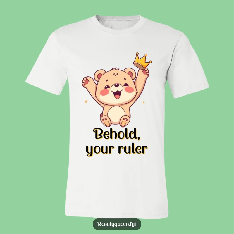 Funny Bear Cub Crown T-Shirt: Joyful King Cub Tee Funny Gift