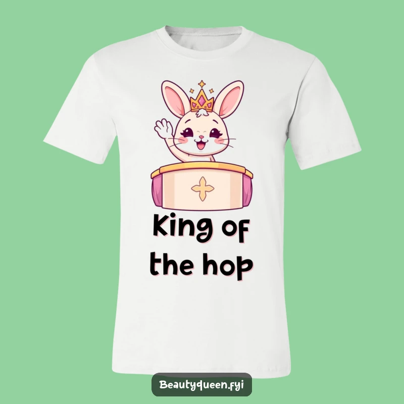 Funny Bunny Princess T-Shirt: Sparkly Tiara & Podium Pose, Awesome Gift Idea