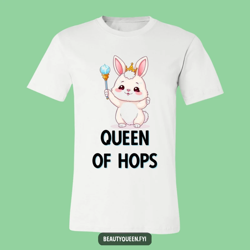 Funny Bunny Tiara Scepter T-Shirt: Wear Your Regal Sparkle with Pride