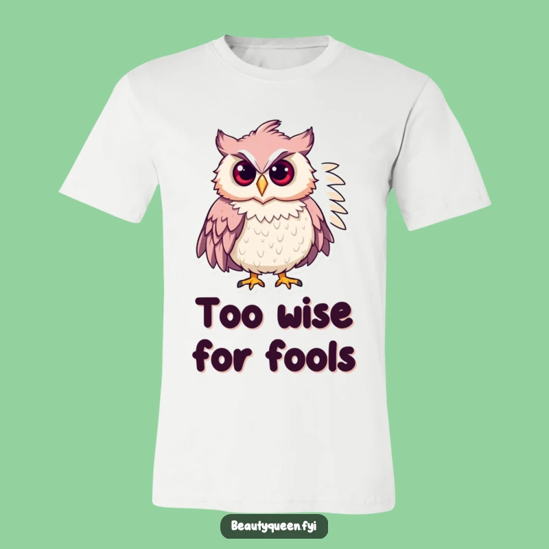 Funny Chic Owl T-Shirt: Confident Feathered Boa Fashionista Tee, Great Gift!