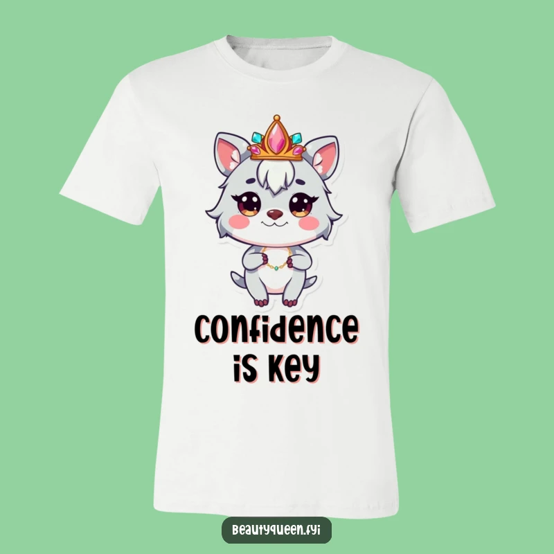 Funny Confident Animal T-Shirt - Whimsical Jeweled Crown Pose