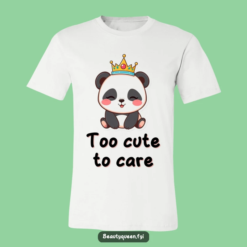 Funny Panda Tiara T-Shirt - Winking Bear Tee - Cute & Humorous Panda Gift