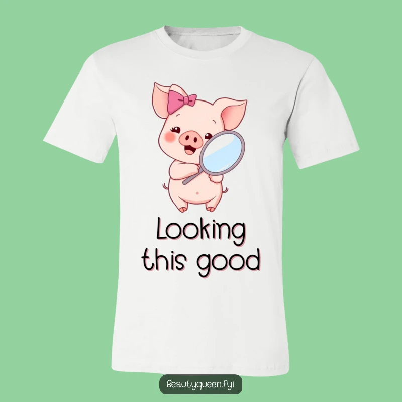 Funny Piglet Pink Bow T-Shirt: Adorable & Hilarious Fashion for a Cheeky Gift