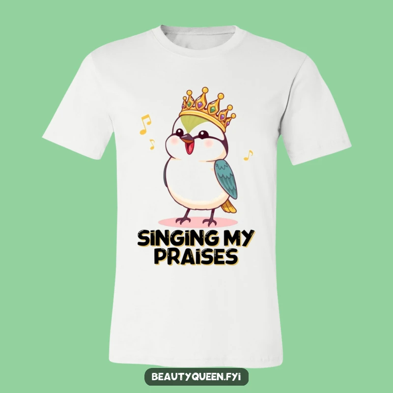 Funny Chickadee Royal Tee: Singing Bird Headdress T-Shirt Gift