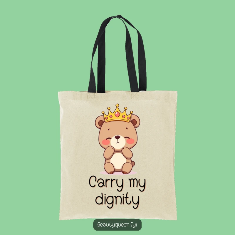 Funny Bear Cub Curtsey Tote Bag: Royal Animal Accessory, Perfect Gift!
