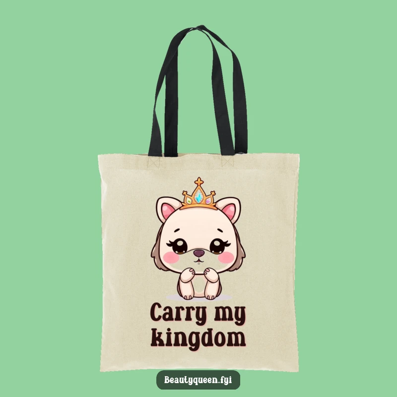 Funny Market Tiara Animal Tote Bag - Cute Regal Goodbye Accessory