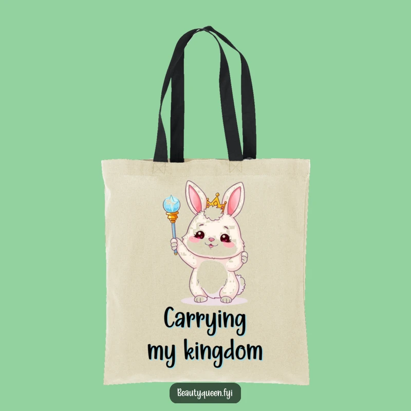 Funny Bunny Tiara Scepter Tote Bag: Carry Your Magic Everywhere