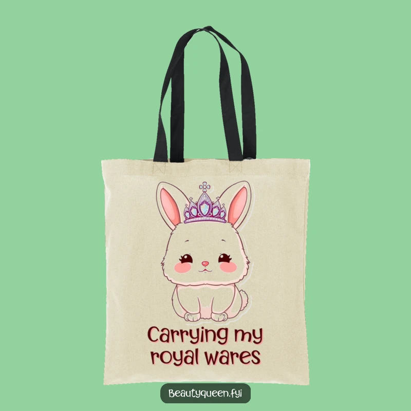 Funny Rabbit Tiara Tote Bag: Cute Fluffy Kissing, Spacious & Hilarious Accessory Gift
