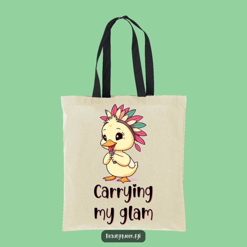 Funny Duckling Lipstick Tote Bag: Chic Bird Accessory, Adorable Humorous Gift
