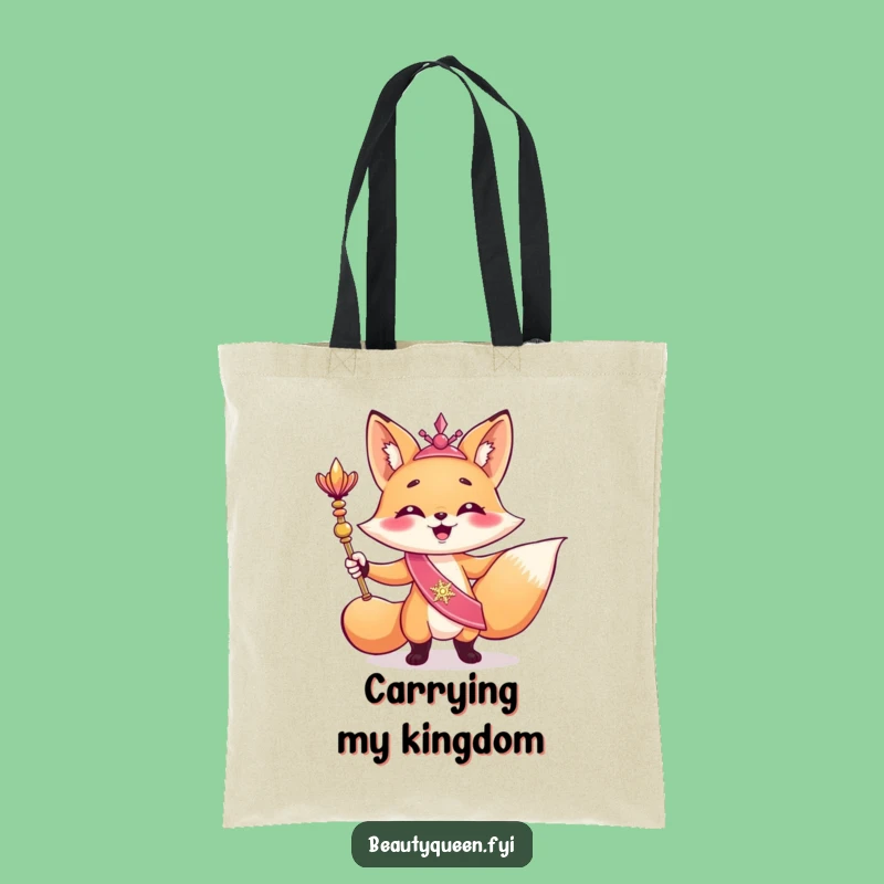 Funny Giggling Fox Tote Bag: Chic Royal Accessory for a Hilarious Funny Gift