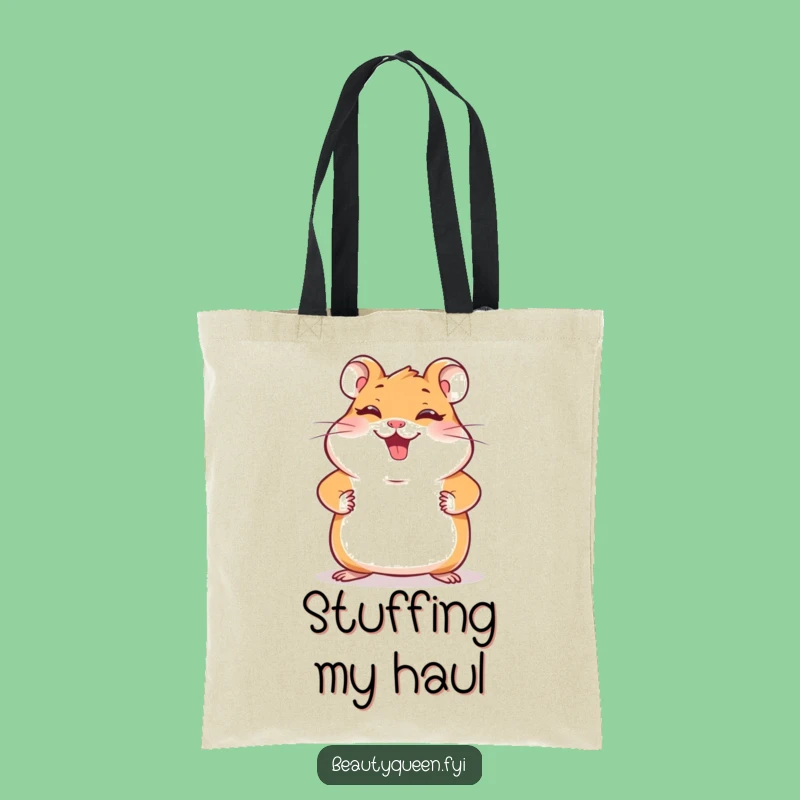 Funny Hamster Pose Tote Bag: Giggling Paws Carry-All Gift for Charming Outings