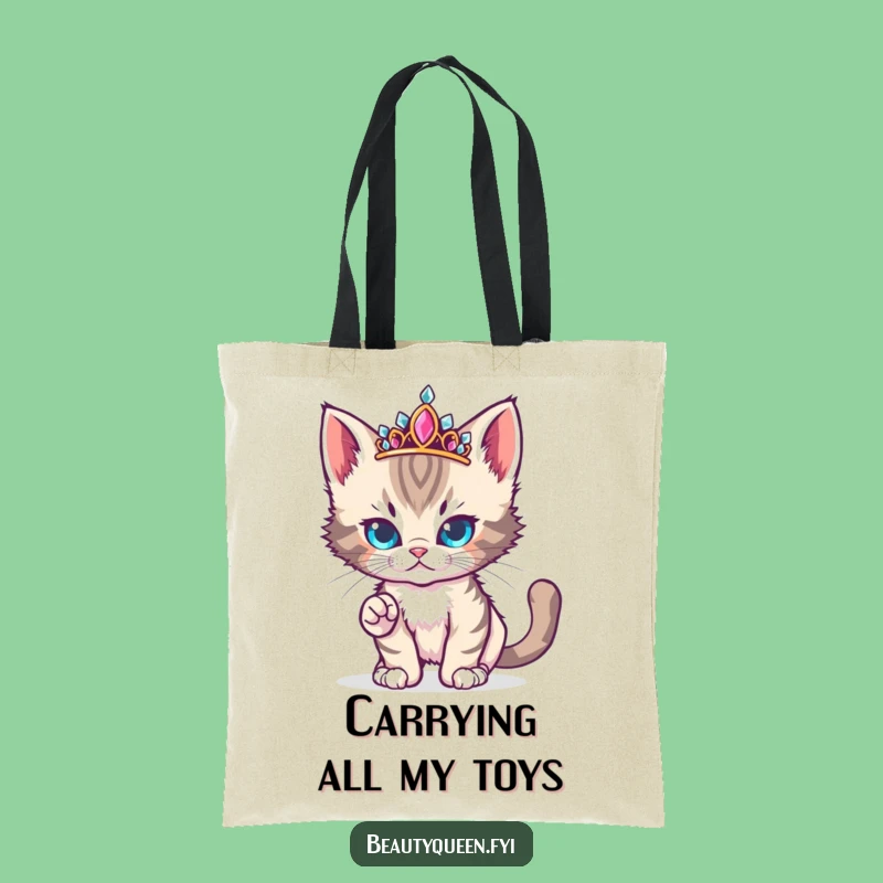 Funny Kitten Runway Tote Bag: Jeweled & Chic, Perfect Funny Gift