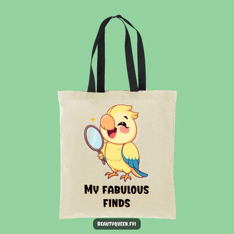 Funny Parrot Mirror Tote Bag: Joyful Smile Carry-All Gift for Stylish Outings