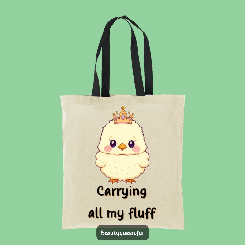 Funny Tote Bag: Chick & Sparkly Tiara, Carry Cuteness, Funny Gift!