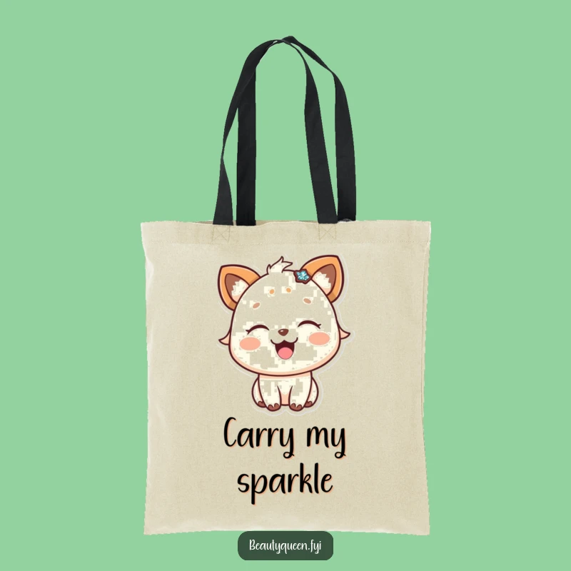 Funny Tote Bag: Happy animal sparkly accessory, carry your delight