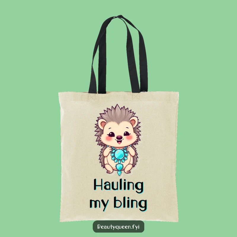 Funny Hedgehog Necklace Tote Bag: Chic Accessory, Hilarious Shopping Gift