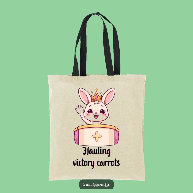 Funny Bunny Tiara Tote Bag: Sparkly & Chic, Perfect Funny Gift