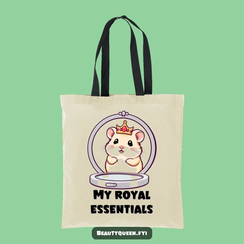 Funny Hamster Queen Tote Bag: Chic Royal Pet Accessory for a Hilarious Funny Gift